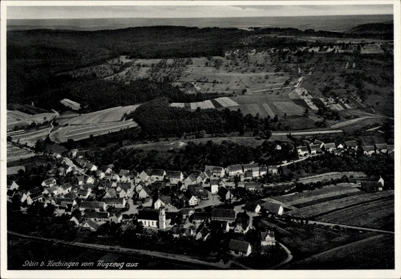 Postcard Hechingen in the Zollernalb district, aerial view of rural surroundings, old architecture