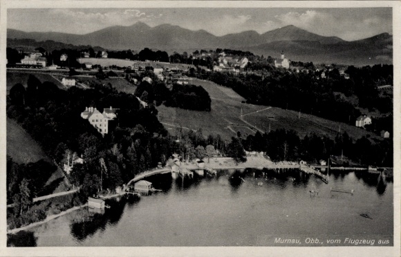 Postcard Murnau am Staffelsee, aerial photograph