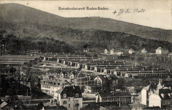 Ak Baden Baden am Schwarzwald, Barackenlazarett