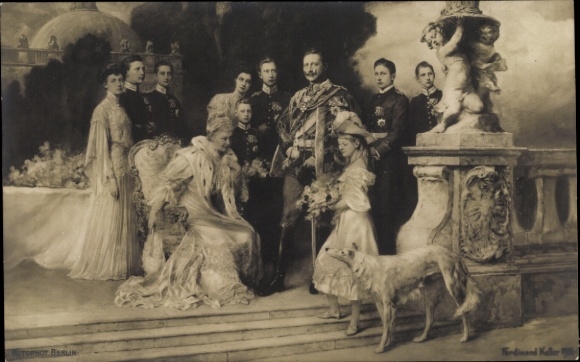 Artist Postcard Keller, Ferdinand, German Imperial House under Kaiser Wilhelm II, Greyhound