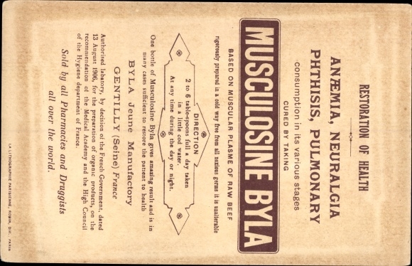 Postcard England, History of the Costume, Trachten, Advertising Musculosine Byla