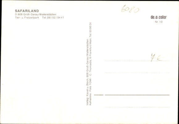 Postcard Wallerstädten Groß Gerau in Hessen, Safariland, zebras, chimpanzees, visitors