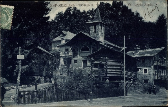 Postcard Turin Turin Piedmont, 1911 International Exhibition, Alpine Village