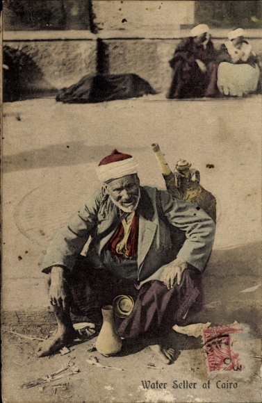 Postcard Cairo Cairo Egypt, water seller, merchant