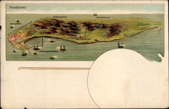 Maps PC Norderney in Ostfriesland, Wilhelmshöhe, north beach, lighthouse