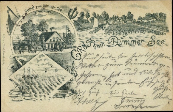 litho Lembruch am Dümmersee, Gasthof zum Dümmer See