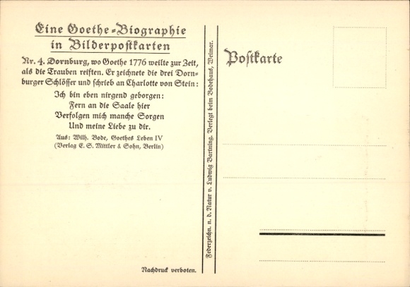 Artist PC Dornburg an der Saale Thuringia, Goethe biography in picture PCs, general view