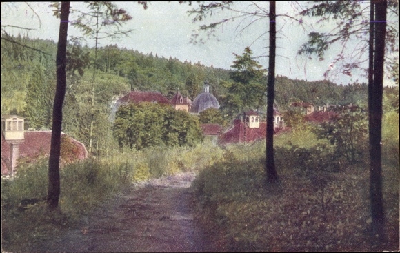 Postcard Tobelbad Steiermark, partial view with parish church