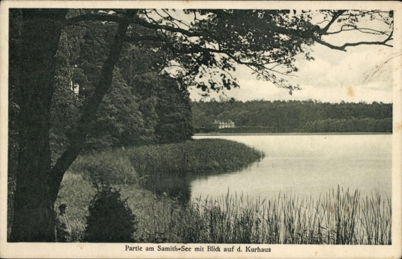 Postcard Biesenthal in the Mark, Samith Lake, partial view, spa house