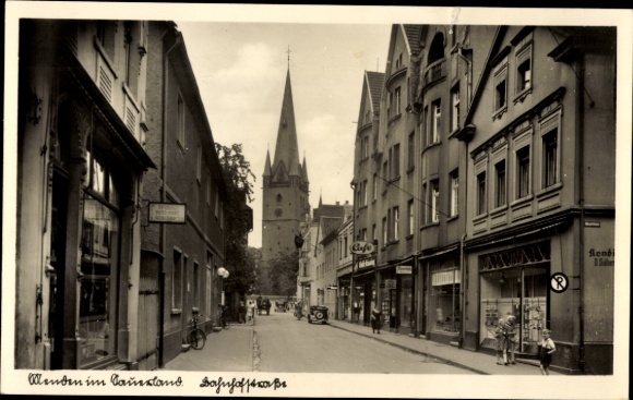 Ansichtkaart Menden im Sauerland, Bahnhofstrasse, kerktoren