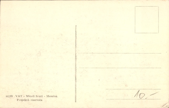 Postcard Messina Sicily, train station, track side