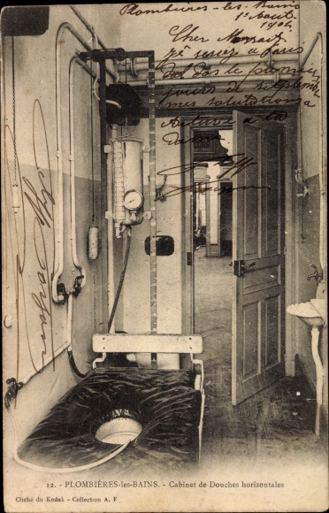 Postcard Plombières les Bains Vosges, Cabinet of Horizontal Showers