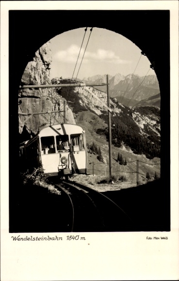 Postcard Wendelsteinbahn, cog railway