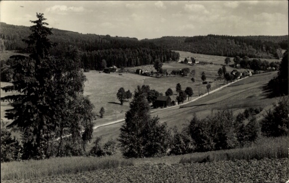 Postcard Eubabrunn Erlbach im Vogtland, Panorama
