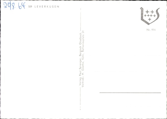 Postcard Leverkusen in the Rhineland, outdoor pool with swimmers, slide, lawn, trees, groups of people