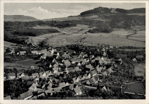 Postcard Schörzingen Schömberg in the Zollernalb district, aerial photograph of Oberhohenberg,