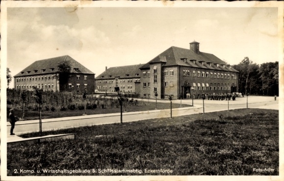 Ak Ostseebad Eckernförde, 2. Komp. u. Wirtschaftsgebäude, Schiffsstammabt. Eckernförde