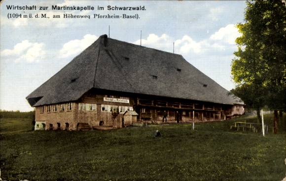 Postcard Furtwangen im Schwarzwald, Wirtschaft zur Martinskapelle