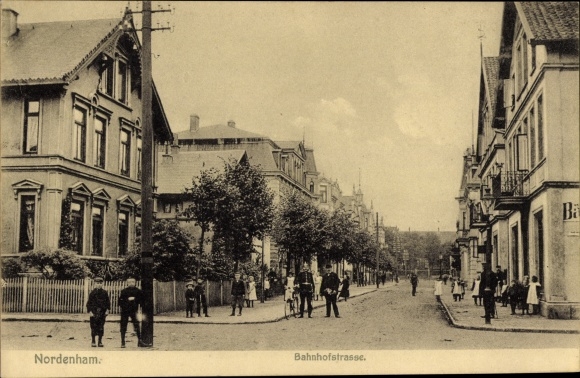 Postcard Nordenham in the Oldenburger Land, Bahnhofstrasse