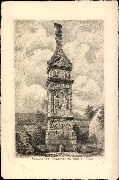 Künstler Ak Igel an der Mosel, Römisches Denkmal