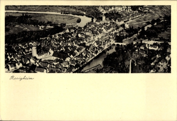 Postcard Besigheim am Neckar Württemberg, aerial photograph