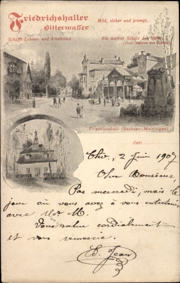 Postcard Bad Friedrichshall in Württemberg, Friedrichshaller Bitterwasser creates a love of life and work