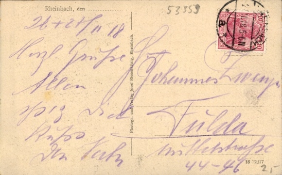 Postcard Rheinbach in the Rhein Sieg district, three black and white pictures of waterways, forest landscape, R...