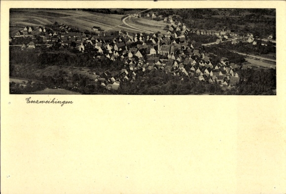 Ak Enzweihingen Vaihingen an der Enz, Fliegeraufnahme