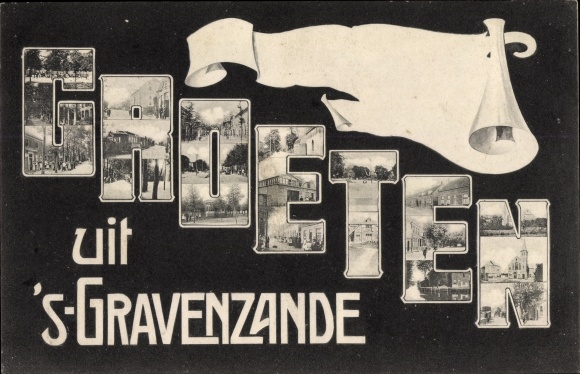 Letters Postcard &#39;s Gravenzande Westland South Holland, partial views