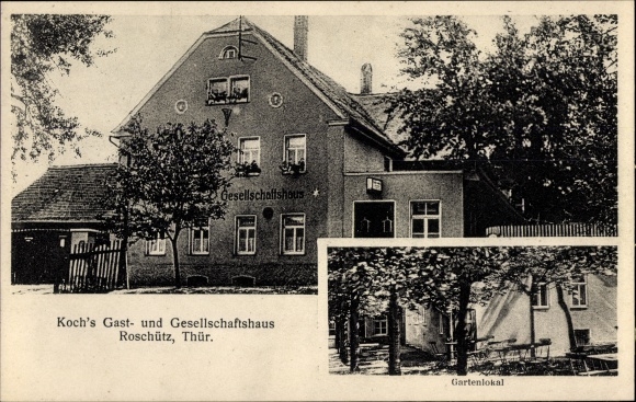 KP Roschütz Gera w Turyngii, zajazd i dom socjalny Kocha, restauracja ogrodowa