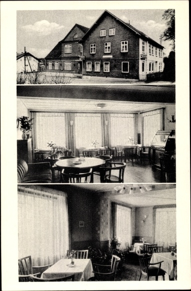 Postcard Hademarschen in Holstein, Hadenfeldt&#39;s restaurant, interior