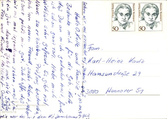 Postcard Alf, when will we see each other again?