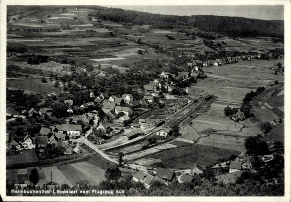 Postcard Heimbuchenthal in the Spessart, aerial photograph