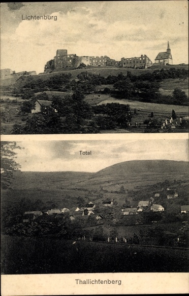 Postcard Thallichtenberg in the Palatinate, Lichtenberg Castle, Lichtenburg, Panorama