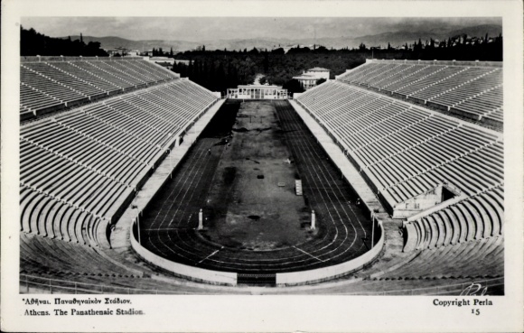 Postcard Athens Greece, view into the Olympic Stadium