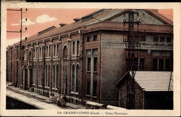 Postcard La Grand Combe Gard, Usine Electrique