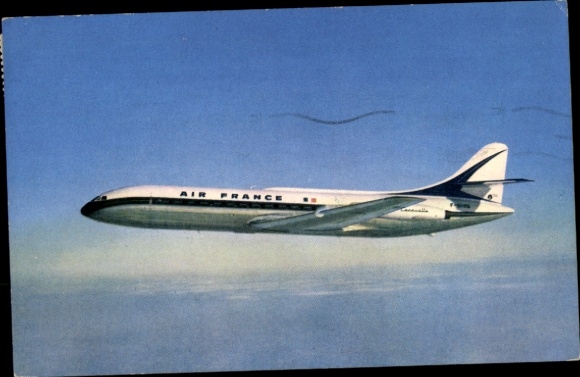 Postcard French passenger aircraft, Air France, Caravelle