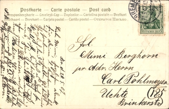 Artist Postcard Baumfelder, H., Happy Pentecost, Windmill