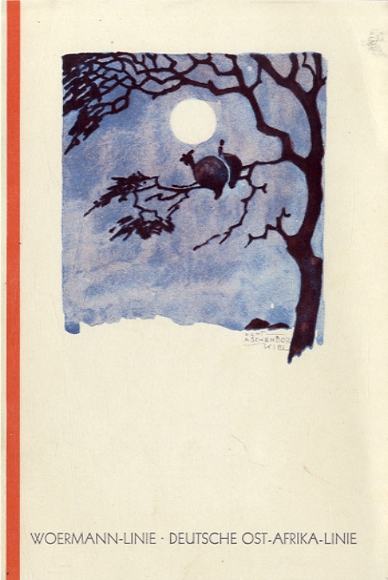 Künstler Menükarte Aschenborn, Hans, Dampfer Watussi, 13. August 1933, Hauptmahlzeit
