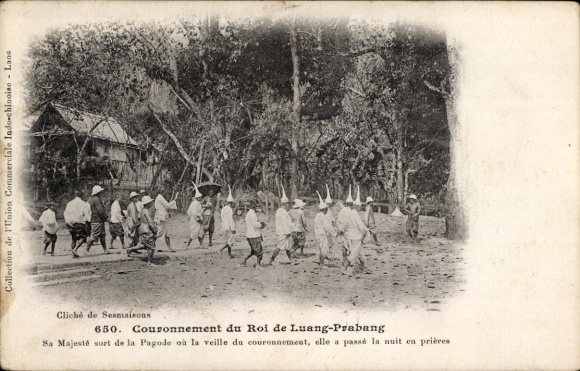 Ak Laos, Krönung des Königs von Luang Prabang