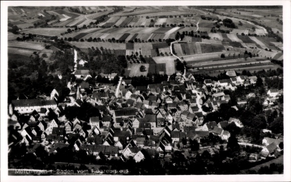 Ak Merchingen Ravenstein in Baden, Luftaufnahme von  Felder, Landschaft, 1942, schwarz-weiß