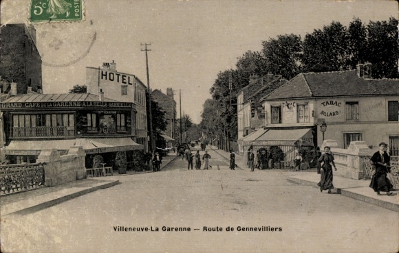 Postcard Villeneuve La Garenne Hauts de Seine, Route de Gennevilliers, Hotel