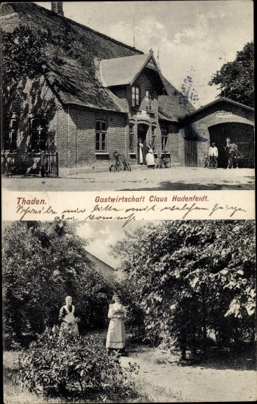 Ak Thaden in Holstein, herberg, tuinfeest