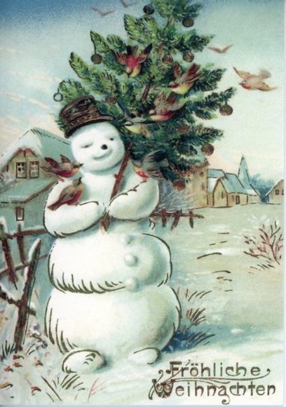 Set aus 7 Grusskarten  Weihnachten (neu) - Engel, Weihnachtsmann, Tannenbaum, Schneemann