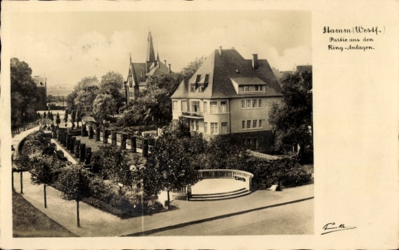 Postcard Hamm in Westphalia, Ring-Anlagen