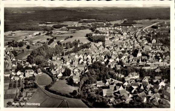 Postcard Roth near Nuremberg Middle Franconia, aerial photograph