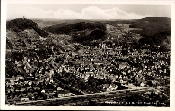 Ak Heppenheim an der Bergstraße, Fliegeraufnahme