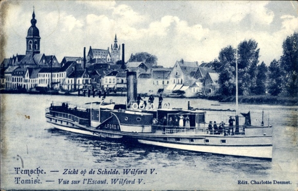 CPA Tamise Temse Temsche Flandre Orientale, Vue sur l'Escaut, Wilford V.