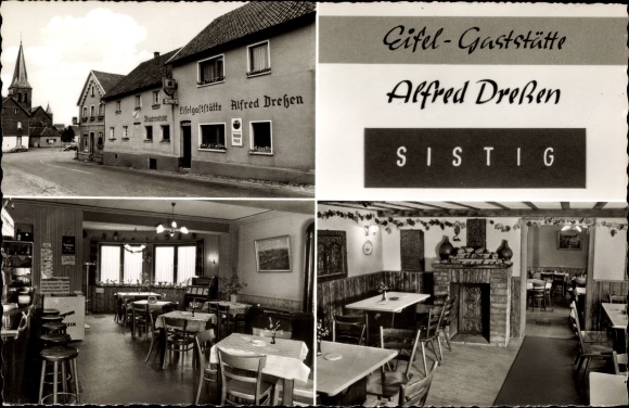 Postcard Sistig Kall in the Eifel, Eifel restaurant, interior view