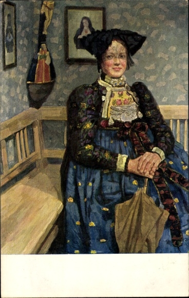 Artist PC Georgi, Walther, Old Bavarian, Bavarian woman in traditional costume